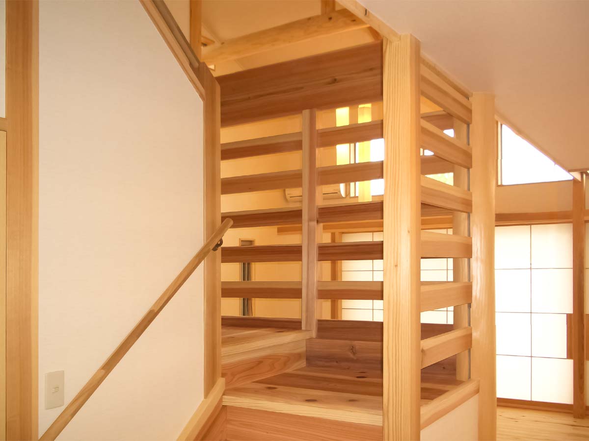 空間を隔てない階段